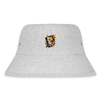 kitten, ninja kitten - Stanley/Stella Recycled Bucket Hat - heather grey - Front
