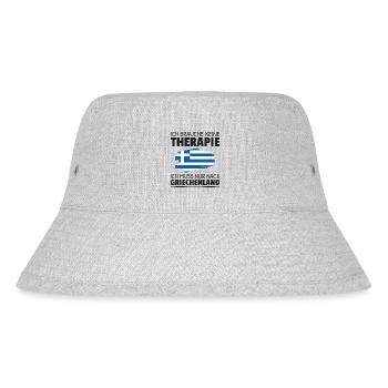 Keine Therapie Muss Nur Nach Griechenland Sprüche - Stanley/Stella recycelter Bucket Hat - Grau meliert - Vorne