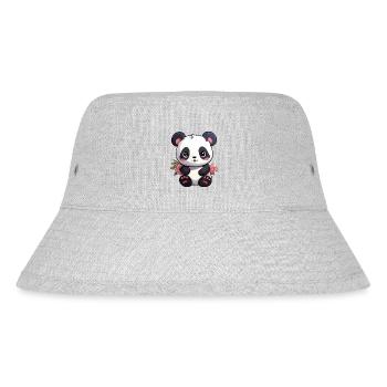 cute panda - Stanley/Stella Recycled Bucket Hat - heather grey - Front