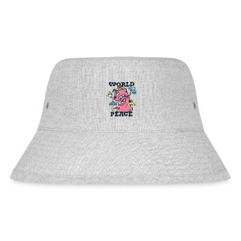 420 Weltfrieden Tapferer Hund - Stanley/Stella recycelter Bucket Hat - Grau meliert - Vorne