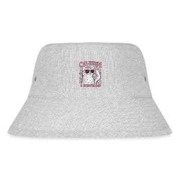 cat titude is everything - Stanley/Stella Recycled Bucket Hat - heather grey - Front