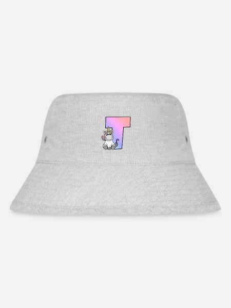 Einhorn Buchstabe T - Stanley/Stella recycelter Bucket Hat - Grau meliert