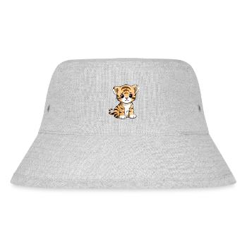 Loko, das Tigerjunge, - Stanley/Stella recycelter Bucket Hat - Grau meliert - Vorne