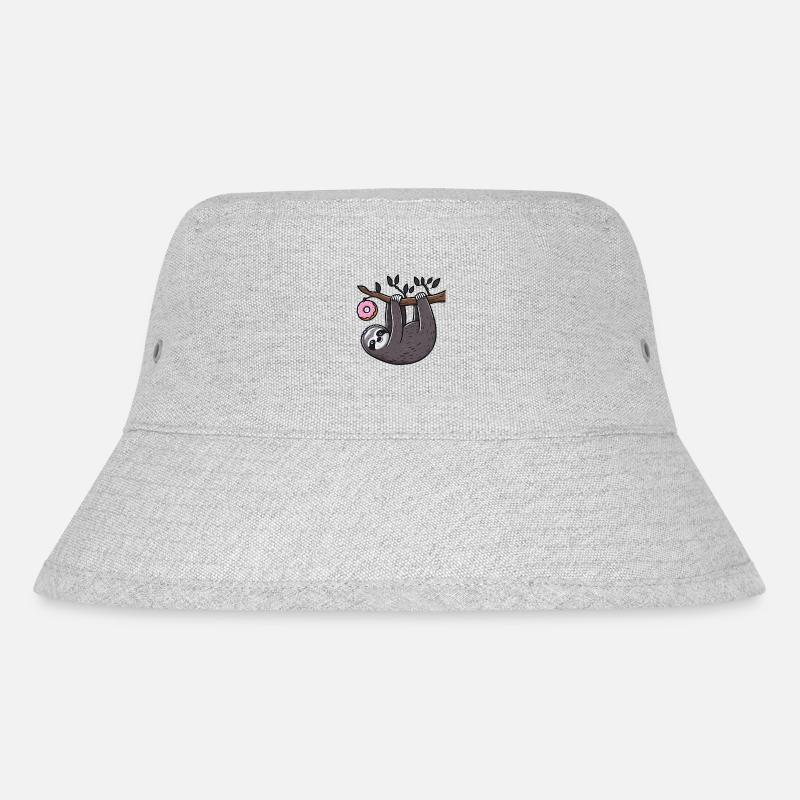 Faultier mit Donut - Stanley/Stella recycelter Bucket Hat - Grau meliert