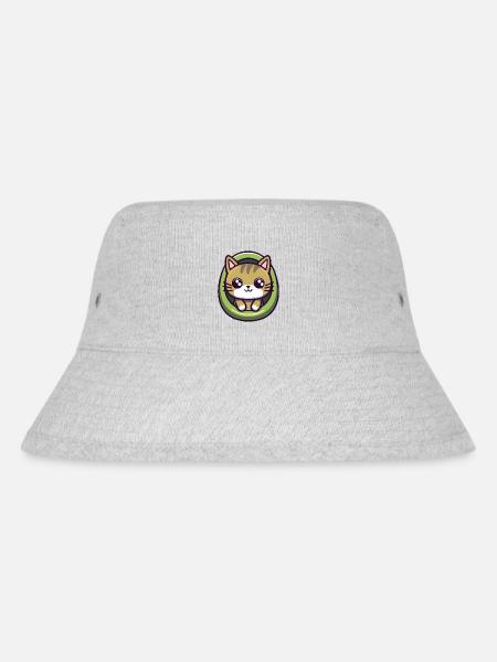 Kawaii Katze Design 1 - Stanley/Stella recycelter Bucket Hat - Grau meliert