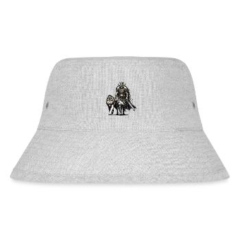 Ein Wikingerkrieger mit seinem wilden Wolf. - Stanley/Stella recycelter Bucket Hat - Grau meliert - Vorne