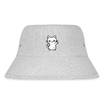 Katze - Dabbende Katze - Stanley/Stella recycelter Bucket Hat - Grau meliert - Vorne