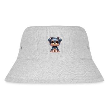 Digital illustration of cute Yorkshire Terrier - Stanley/Stella Recycled Bucket Hat - heather grey - Front