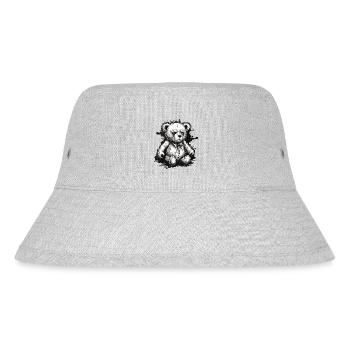 Teddybär / Kuscheltier / Stofftier / Geschenkidee - Stanley/Stella recycelter Bucket Hat - Grau meliert - Vorne