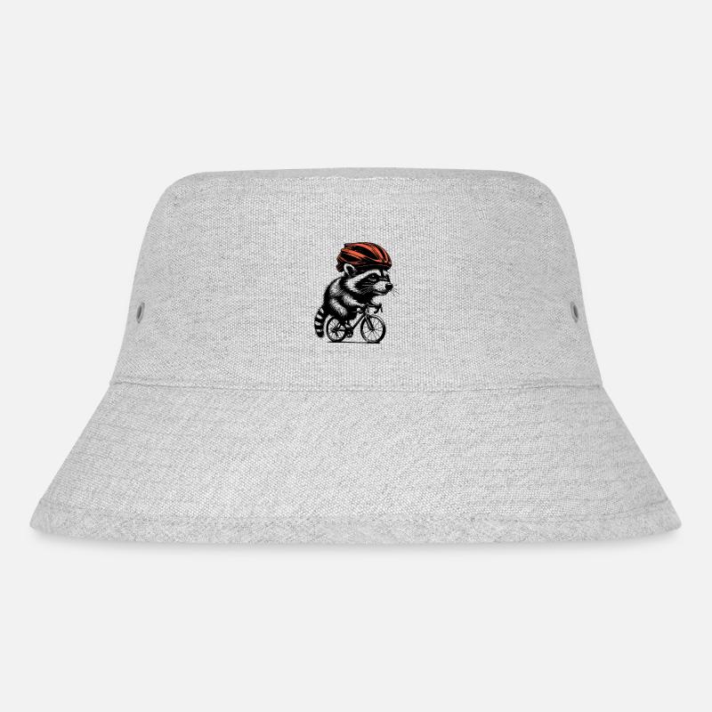 Radfahrender Waschbär - Stanley/Stella recycelter Bucket Hat - Grau meliert