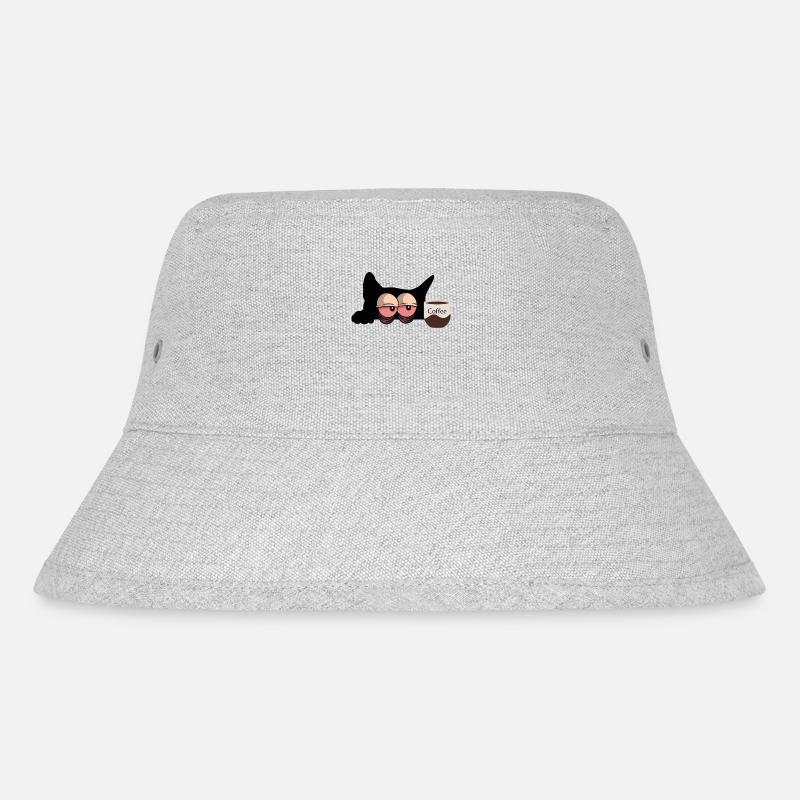 Coffee Cat - Stanley/Stella Recycled Bucket Hat - heather grey