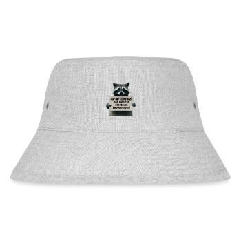 A funny raccoon with a sign - Stanley/Stella Recycled Bucket Hat - heather grey - Front