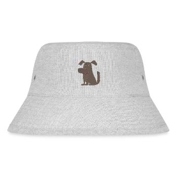 hund braun - Stanley/Stella recycelter Bucket Hat - Grau meliert - Vorne