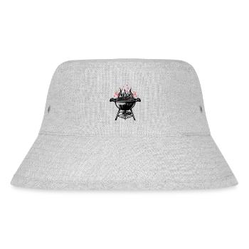 Grill, Fire, Grill, Meat - Stanley/Stella Recycled Bucket Hat - heather grey - Front