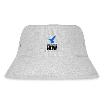 CEASEFIRE NOW mit Friedenstaube - Stanley/Stella recycelter Bucket Hat - Grau meliert - Vorne