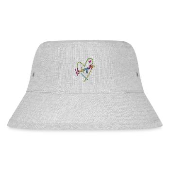Kindergarten Herz - Stanley/Stella recycelter Bucket Hat - Grau meliert - Vorne