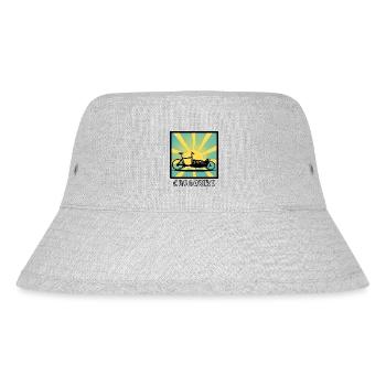 Popartstyle Lastenfahrrad, Cargobike - Stanley/Stella recycelter Bucket Hat - Grau meliert - Vorne