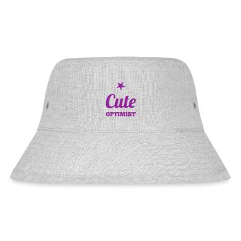 süßer Optimist Geschenkidee - Stanley/Stella recycelter Bucket Hat - Grau meliert - Vorne