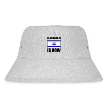 Never again is now - Stanley/Stella recycelter Bucket Hat - Grau meliert - Vorne