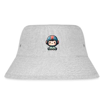 Biker Babyhelm - Stanley/Stella recycelter Bucket Hat - Grau meliert - Vorne