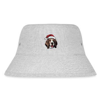 Beagle Hund Kopf Weihnachten Portät - Stanley/Stella recycelter Bucket Hat - Grau meliert - Vorne