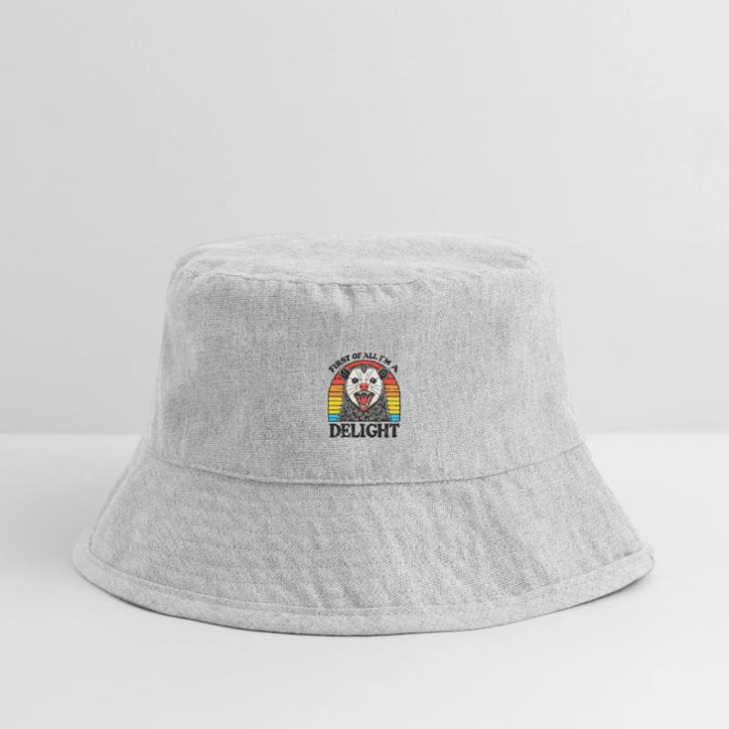 Zunächst einmal bin ich eine Freude, sarkastisches wütendes Opossum Stanley/Stella recycelter Bucket Hat