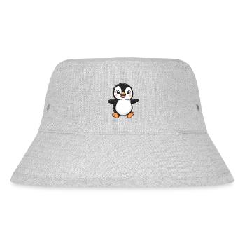 Niedlicher entzückender Pinguin - Charmantes Cartoon-Design - Stanley/Stella recycelter Bucket Hat - Grau meliert - Vorne