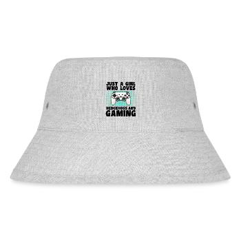 Gamer & Hedgehogs: Video Games & Tricky Adventure - Stanley/Stella Recycled Bucket Hat - heather grey - Front