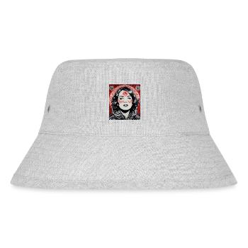 Street art portrait - Stanley/Stella Recycled Bucket Hat - heather grey - Front