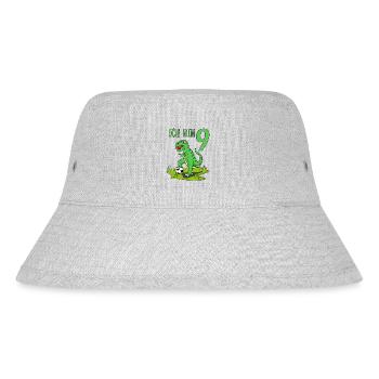 Dinosaur Rex Football 9 Birthday - Stanley/Stella Recycled Bucket Hat - heather grey - Front