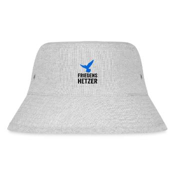 FRIEDENSHETZER mit Friedenstaube - Stanley/Stella recycelter Bucket Hat - Grau meliert - Vorne