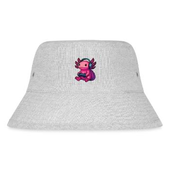 Axolotl Funny Video Games Gaming Axolotl - Stanley/Stella Recycled Bucket Hat - heather grey - Front