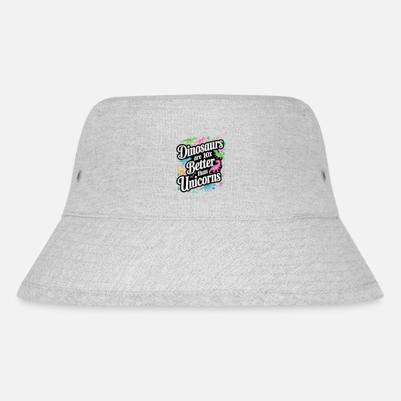Dinosaurier überstrahlen Einhörner hell - Stanley/Stella recycelter Bucket Hat - Grau meliert