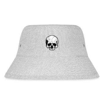 Schädelsilhouette Hochkontrast - Stanley/Stella recycelter Bucket Hat - Grau meliert - Vorne