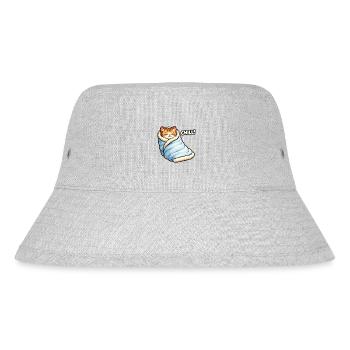 Kuschelkatze in Winterdecke - Stanley/Stella recycelter Bucket Hat - Grau meliert - Vorne