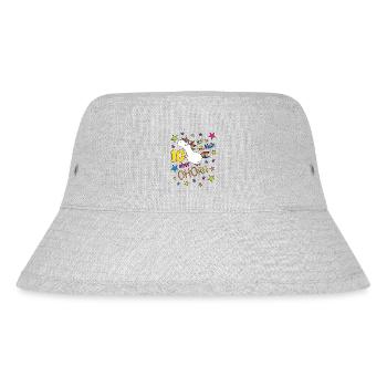 10 Years Girl Unicorn I'm Small But Horn - Stanley/Stella Recycled Bucket Hat - heather grey - Front