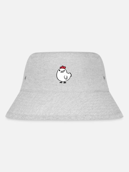 Cartoon Chicken - Stanley/Stella Recycled Bucket Hat - heather grey