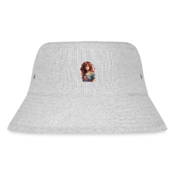 Anime Girl - Stanley/Stella recycelter Bucket Hat - Grau meliert - Vorne