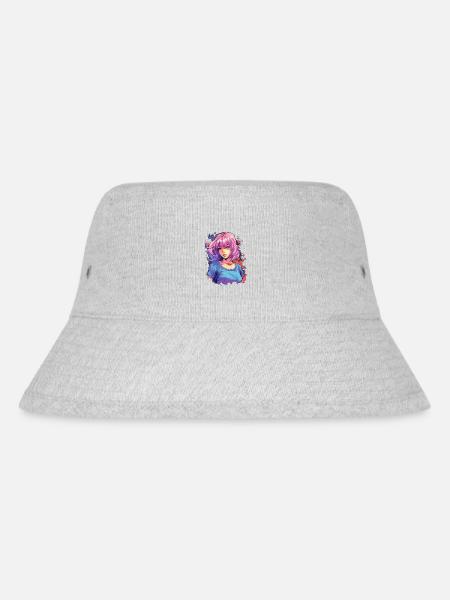 Anime Girl - Stanley/Stella recycelter Bucket Hat - Grau meliert