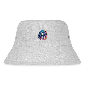 Anime Girl - Stanley/Stella recycelter Bucket Hat - Grau meliert - Vorne
