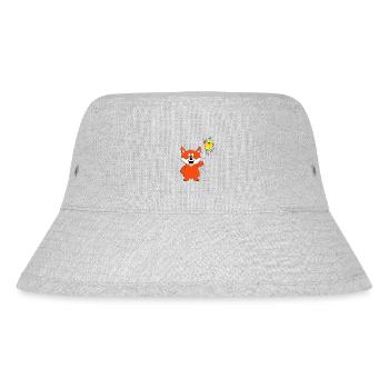DRACHE - KITE - DRACHENSTEIGEN - FUCHS - TIER - Stanley/Stella recycelter Bucket Hat - Grau meliert - Vorne