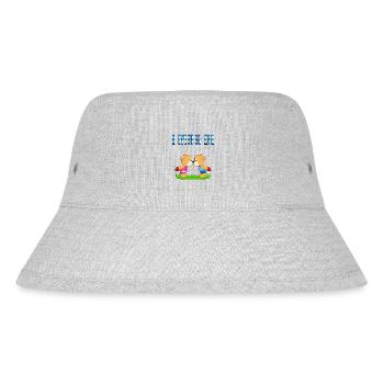 I MOG DI - BÄREN - BÄRCHEN - TEDDY - TEDDYBÄREN - Stanley/Stella recycelter Bucket Hat - Grau meliert - Vorne