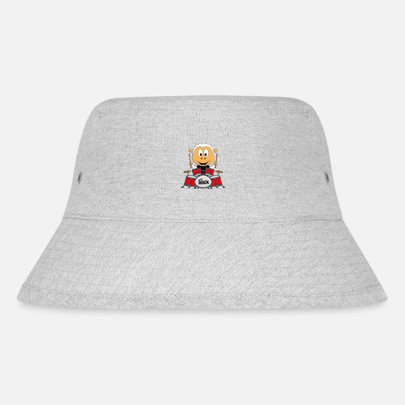 SCHLAGZEUG - MUSIK - ROCK - BAND - SCHAF - TIER - Stanley/Stella recycelter Bucket Hat - Grau meliert