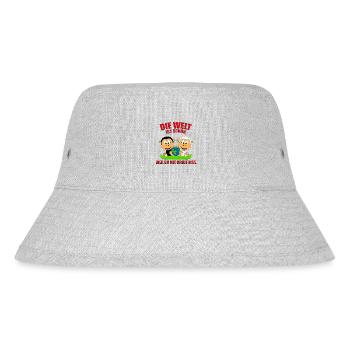 SCHAF - SCHAFE - LIEBE - LOVE - WELT - ERDE - Stanley/Stella recycelter Bucket Hat - Grau meliert - Vorne