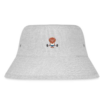 FITNESS - GEWICHTHEBER - FIT - SPORT - DINOSAURIER - Stanley/Stella recycelter Bucket Hat - Grau meliert - Vorne