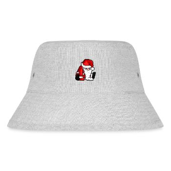 Sitting Santa Puppet - Stanley/Stella Recycled Bucket Hat - heather grey - Front