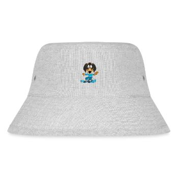 HUND - DACKEL - SNOWBOARD - WINTERSPORT - Stanley/Stella recycelter Bucket Hat - Grau meliert - Vorne
