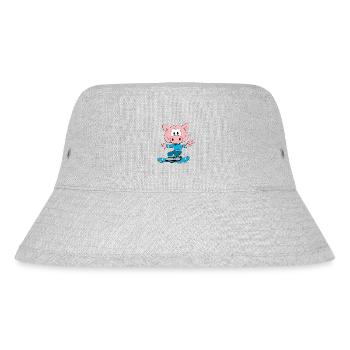 SNOWBOARD - WINTERSPORT - SCHWEIN - SPORT - Stanley/Stella recycelter Bucket Hat - Grau meliert - Vorne