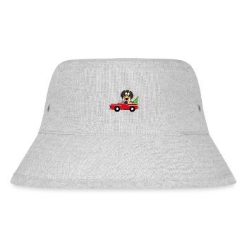 HUND - DACKEL - WEIHNACHTEN - AUTO - GESCHENKE - Stanley/Stella recycelter Bucket Hat - Grau meliert - Vorne