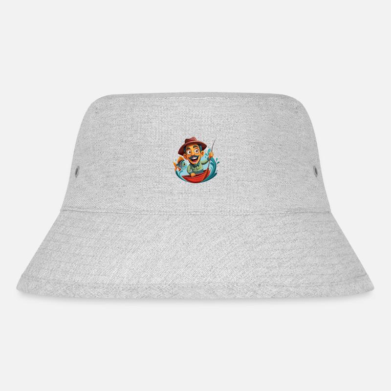 Born to fish - Stanley/Stella recycelter Bucket Hat - Grau meliert